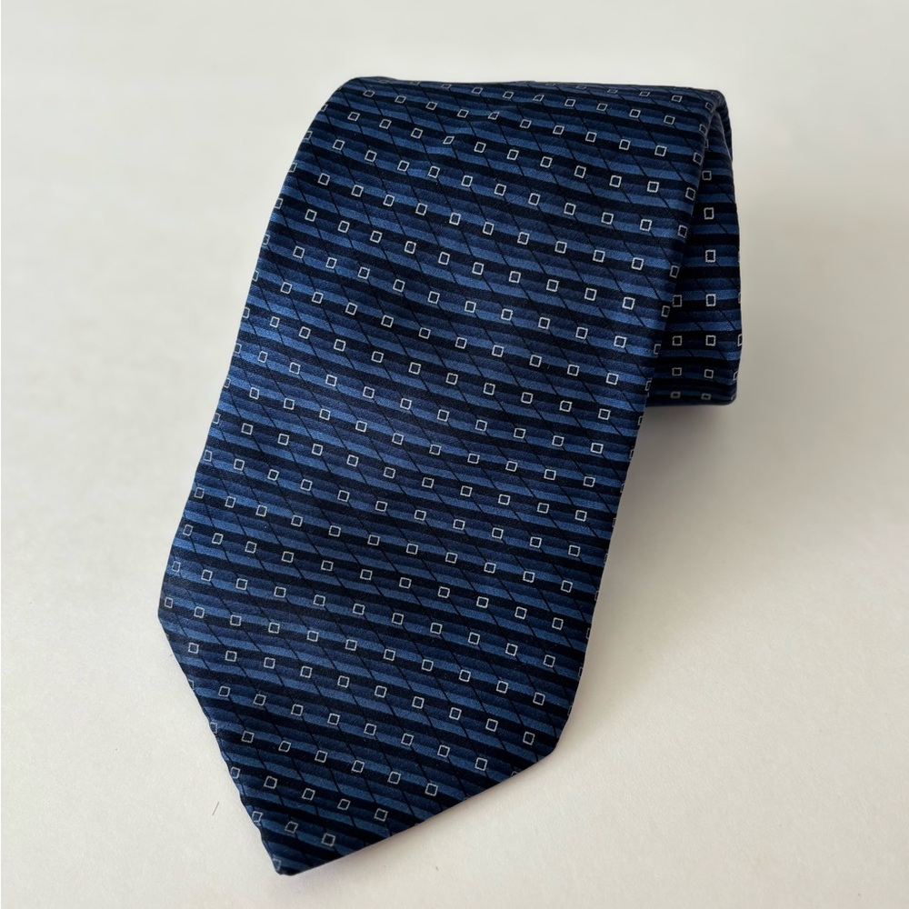 Vintage Arrow Navy Wide Silk Tie